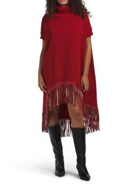 NANCY YANG Fringe Hi-lo Dress